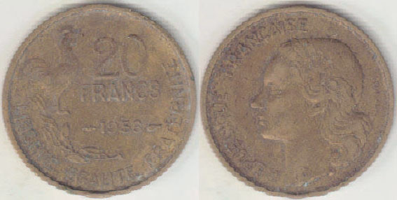1953 France 20 Francs A008280